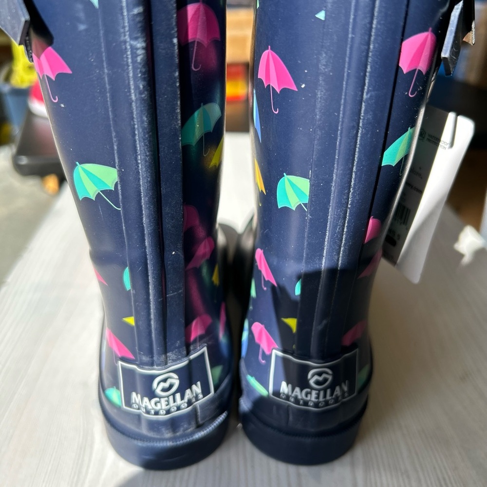 Magellan Outdoors Multicolor Umbrella Print Rain Boots - Picture 3 of 4